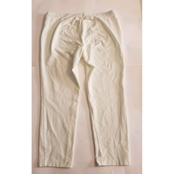 Eileen Fisher Size Medium Washable Stretch Crepe Slim Ankle Pull On Pants Ivory - Picture 10 of 12